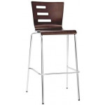 Sgabello impilabile da interno TESR Struttura in acciaio cromato Scocca in legno multistrato Modello 646-AB047BB