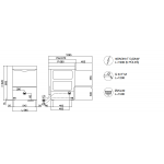 Lavastoviglie / Lavapiatti elettronica Compack in acciaio inox con addolcitore automatico incorporato Altezza H massima bicchiere 320mm Diam. max piatto cm 35 Cesto quadrato 50X50 Modello PL56E