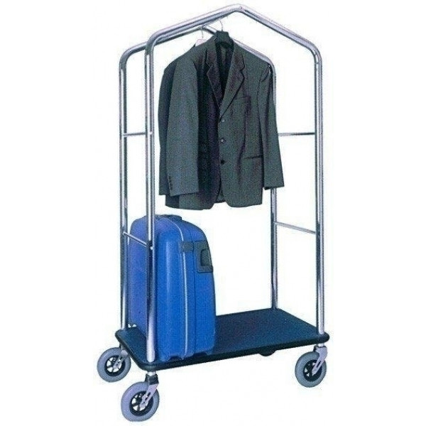 Carrello portavaligie appendi abiti Modello PV4056 costruito in tubolare cromato