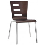 Sedia impilabile da interno TESR Struttura in acciaio cromato Ø22 mm Scocca in legno multistrato Modello 343-AB47T