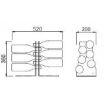 Espositore per bottiglie di vino classiiche design autoportante Capacità bottiglie 12 colore trasparente Modello PUPITRE 12