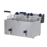 Friggitrice Elettrica da banco CSA 2 vasche con rubinetto di scarico Modello SKU18