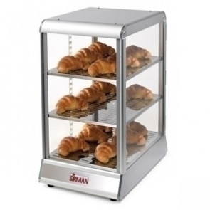 Espositore/Vetrinetta Modello VISTA TOWER Neutra Piani d'appoggio estraibili in acciaio inox