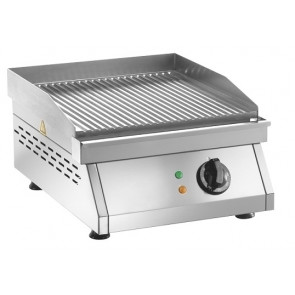 Fry top elettrico da banco Piano di cottura rigato Modello FT1R Potenza 3000 W