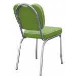 Sedia impilabile da interno TESR Struttura in acciaio cromato Seduta e schienale in ecopelle Modello 593-C2842