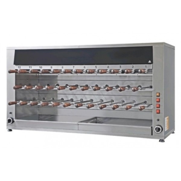 Girarrosto Elettrico ENG Modello ChurrascoCM35E 3 piani Motoriduttori indipendenti per ogni spada Spade N. 35 in acciaio inox