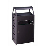 Gettacarte con posacenere MDL Capacità posacenere 8 litri Capacità gettacarte 50 litri in acciaio trattato con cataforesi Colore grigio manganese Modello 103017