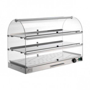 Vetrina espositore da banco calda TP Modello VB83R 3 ripiani Fianchi e antine in plexiglass Potenza 1000 W
