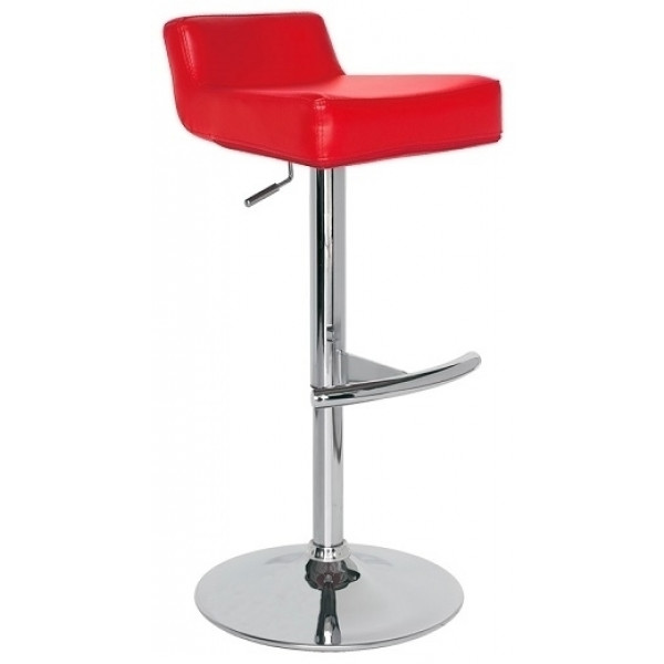 Sgabello da interno TESR Base in acciaio cromato Seduta in ecopelle Modello 512-A174