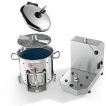 Pelapatate Da banco Modello PPJ6 in acciaio inox AISI 304 Capacità 10 LT Giri r.p.m. 320 Produzione oraria kg/h. 105