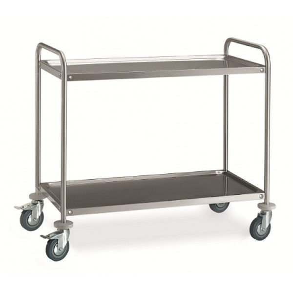 Carrello di servizio inox Modello CR285 Due ripiani