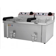 Friggitrice Elettrica Da banco con rubinetto Modello FBR13+13LT Potenza: KW 5+5 Monofase