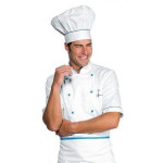 Giacca cuoco Alicante Bianco + turchese IC 100% cotone Disponibile in diverse taglie Modello 056802