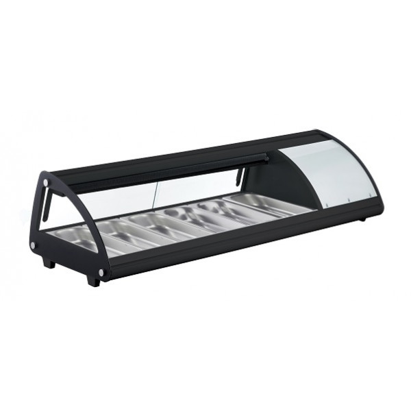 Vetrina refrigerata Sushi Modello AK613NSB Vetro Apribile Capacità bacinelle 6 bacinelle GN1/3 H 4 cm