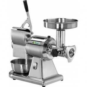 Abbinati Tritacarne Grattugia Modello 12ATG gruppo macinazione acciaio in ghisa estraibile Produzione oraria Tritacarne: Kg/h 160 Produzione oraria Grattugia: Kg/h 40