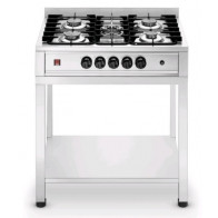 Fornellone inox 5 fuochi con tavolo Modello EKTP 96 Portata 14,3 Kw