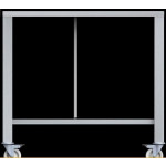 Tavolo con ruote in aisi 430 Modello ETR711 LxPxH 930x790x883 mm Per EF 464 TC, EF 511 TC, EF 464 G, EF 511 G (in tutte le versioni), EF 711 ed EF 664 (in tutte le versioni)