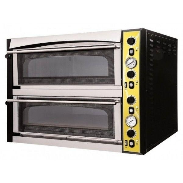 Forno Elettrico meccanico per pizza PF 2 camere di cottura Porta a vetro N. Pizze 4 +4(Ø cm 35) Modello ENDOR 44 GLASS