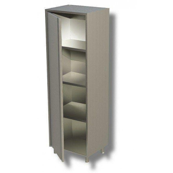 Armadio Verticale in Acciaio Inox AISI 430 o 304 Porta Battente 3 Ripiani Modello DSA1B6515