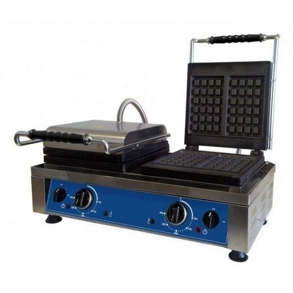 Piastra per Waffel in ghisa doppia Modello PG60W Potenza 2200+2200W