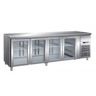 Tavolo Refrigerato Gastronomia Modello GN4100TNG quattro porte vetro GN1/1 ventilato