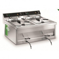 Friggitrice Elettrica Da banco Modello MFR212R con rubinetto Potenza 9000x2 Watt