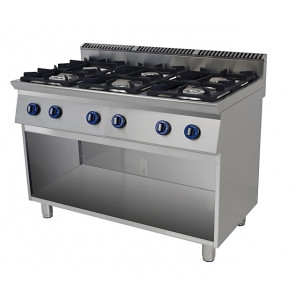Cucina 6 fuochi a gas Csa con fiamma pilota, su vano a giorno Modello 7C6FP
