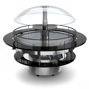 Isola Buffett espositore con piano refrigerato Modello GIROTONDO2.0 Refrigerazione ventilata Potenza W 700 Versione pasticceria