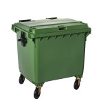 Bidone per rifiuti da esterno in polietilene ad alta densità con protezione HDPE anti UV MDL Capacità litri 660 Colore VERDE Modello 766643