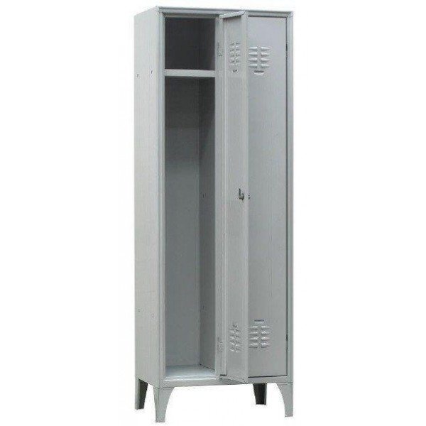 Armadio Spogliatoio Salva Spazio FAS in lamiera d'acciaio profilata Spessore 6/10 N.2 Posti N.2 Ante Battenti Pianetto superiore Portacartellino Modello 116/02