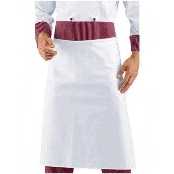 Grambiule Cuoco Rondin Vienna bordeaux IC 100% cotone Colore bianco con banda bordeaux a righe bianche Modello 114453
