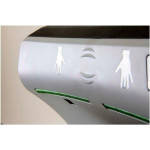 Asciugamani elettrico MDC Bianco di nuova generazione superveloce e superpotente a lama d'aria in ABS, privo di resistenza per risparmio energetico e con dispositivo raccolta gocce d'acqua e filtro Hepa Modello M14A