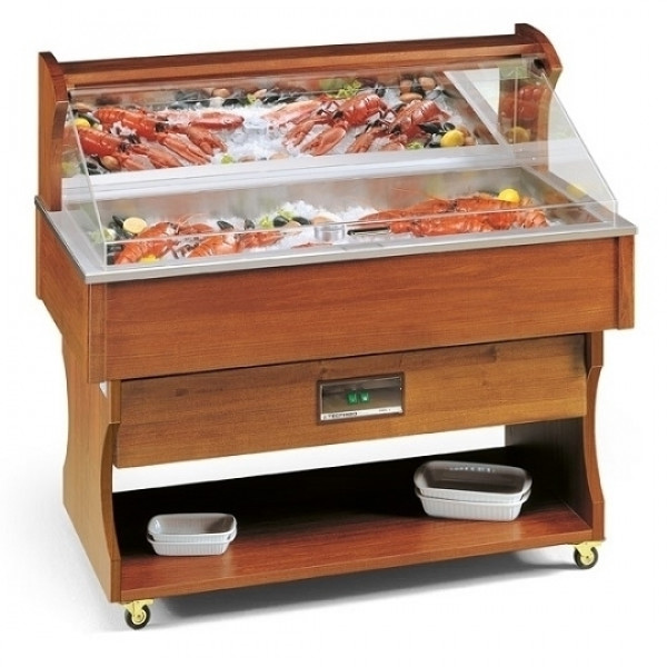 Espositore murale Buffet Modello FISHING 6 per pesce con produttore di ghiaccio incorporato Potenza W 910