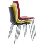 Sedia da interno impilabile TESR Struttura in metallo cromato Scocca in polipropilene Modello 922-CT20