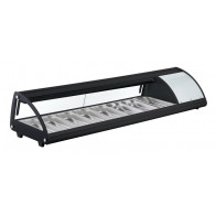 Vetrina refrigerata per Sushi Vetro Apribile Modello AK813NSB Capacità bacinelle 8 bacinelle GN1/3 H 4 cm
