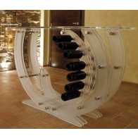 Tavolo degustazione con espositore bottiglie classiche Design capacità bottiglie 14 Modello WINE LOVERS