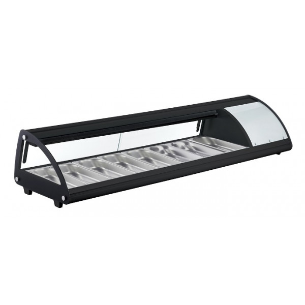 Vetrina refrigerata per Sushi Vetro Apribile Modello AK813NSB Capacità bacinelle 8 bacinelle GN1/3 H 4 cm