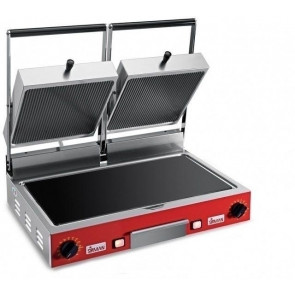 Piastra elettrica Modello PDVCLR Potenza watt 3200 in vetroceramica doppia Piano di cottura inferiore Liscio-Liscio Piano di superiore Rigato-Rigato