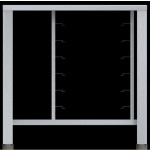 Tavolo Fisso in aisi 430 con supporti universali Modello ETS411 Capacità: 6 teglie 1/1 GN, vassoi e griglie 600x400 mm LxPxH 785x670x791 mm Per EF 311, EF 364, EF 411 ed EF 464 (in tutte le versioni escluso Touch Line)