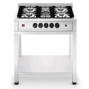 Fornellone inox 5 fuochi con tavolo Modello EKTP 96 Portata 14,3 Kw