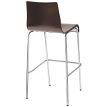 Sgabello impilabile da interno TESR Struttura in acciaio cromato Scocca in legno multistrato Modello 442-BB010