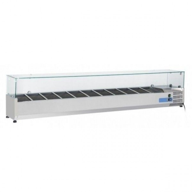 Vetrina refrigerata porta bacinelle Modello VRX22/33 in acciaio INOX Compatibile con vaschette 11 x GN1/4 (non incluse)