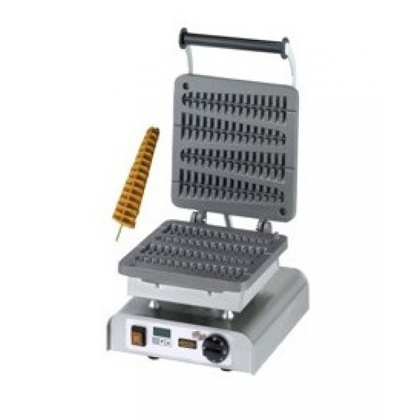 Piastra per Waffel in alluminio teflonato singola fissa TP FORMA: n.4 waffel da  23x6x2,5 Cm, su stecco Potenza 2200W Modello W-PS-LOLLY