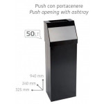 Posacenere gettacarte MDL In metallo verniciato con polvere epossidica colore nero Modello 790457