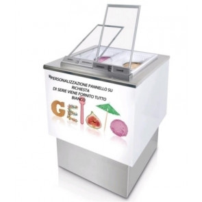 Banco pozzetto per gelato con riserva ETM Modello FAST_4_L800 N. 4 pozzetti ventilato