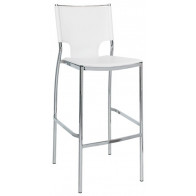 Sgabello impilabile da interno TESR Struttura in acciaio cromato Seduta e schienale in ecopelle Modello 838-C4063