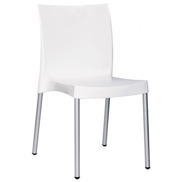 Sedia da esterno impilabile TESR Struttura in alluminio Scocca in polipropilene Colore Bianco Modello 1579 BIANCO