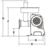 Tritacarne Modello TC8 VEGAS Produzione oraria kg/h. 70