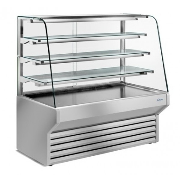 Vetrina Refrigerata ideale per pasticceria secca, sandwich Zoin Modello Harmony ES094B Vetro temperato curvo apribile verso il basso Refrigerazione Ventilata gruppo incorporato