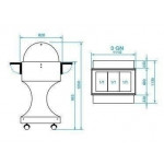 Carrello refrigerato in legno Modello CLR2788BT con cupola in plexiglas Colore Noce o Wengè
